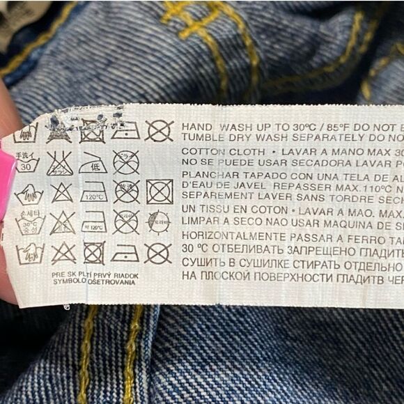 Topshop Distressed Dark Wash Five Pocket Denim Shorts Women Size 2 - Picture 6 of 7